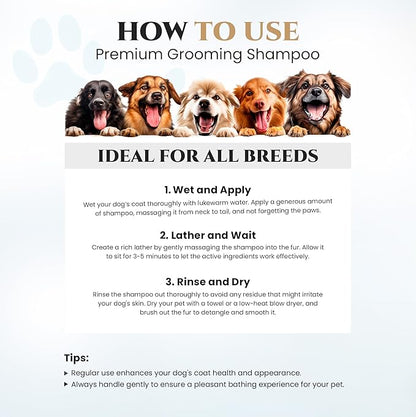 605Products - Natural Dog Shampoo for Itchy and Sensitive Skin, Puppy Shampoo and Odor Eliminator for Smelly Dogs and Puppies, Pet Shampoo and Deodorizer - Dog Bath Supplies (Oatmeal - 2 Pack)