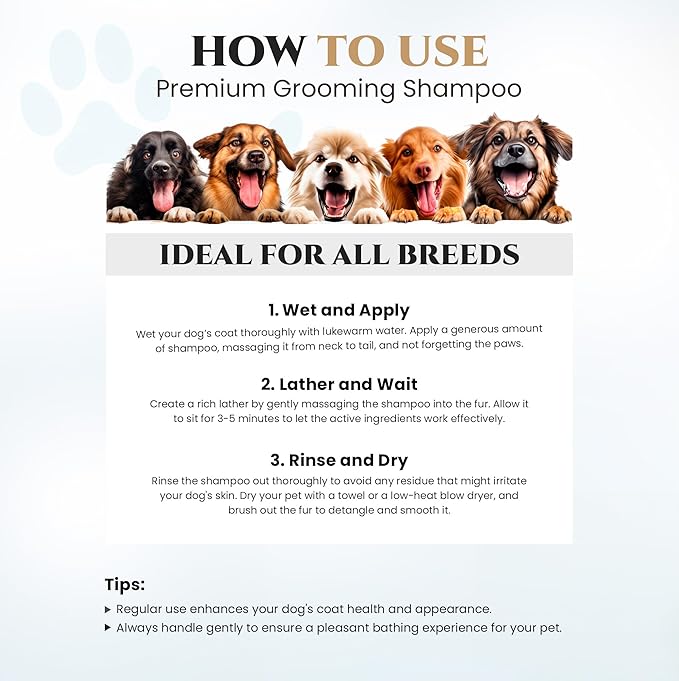 605Products - Natural Dog Shampoo for Itchy and Sensitive Skin, Puppy Shampoo and Odor Eliminator for Smelly Dogs and Puppies, Pet Shampoo and Deodorizer - Dog Bath Supplies (Oatmeal)