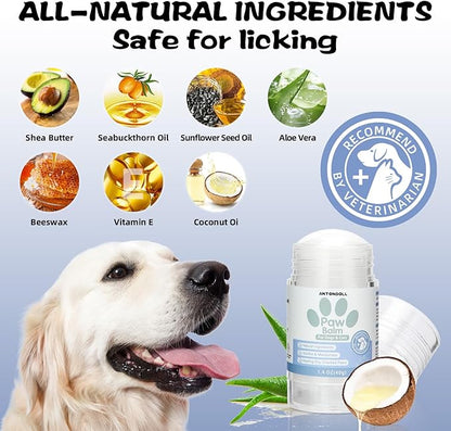 Dog Paw Pad Balm - Natural Lick Safe Cat Dog Paw Balm Soother & Moisturizer for Cracked Dry & Damaged Paws, Nose & Elbows,Dog Nose Balm, Snout Soother for Dogs