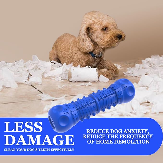 Dog Squeaky Toys for Aggressive Chewers, Durable Dog Chew Toys for Large Medium Breed Dog, Dog Toys, Tough Durable Dogs Toys with Natural Rubber (Bule D, for Larege Dogs)