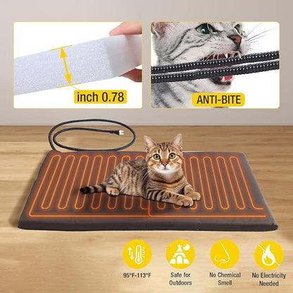 Aivituvin Outdoor Heated Cat House, Two-Story Feral Cat Shelter, Wooden Cat Condos, Weatherproof Cat Enclosure for Winter with Escape Doors