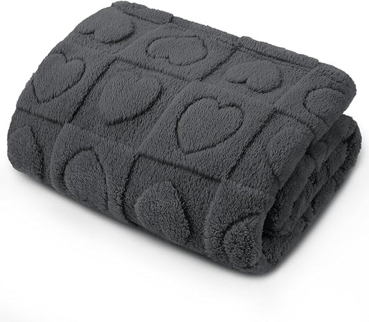 Luciphia Small Dog Blanket Washable Pet Bed Cover Soft Fluffy Puppy Blanket with Premium Fleece Cozy Calming Cat Blankets for Indoor Cats Grey 30x20 inch