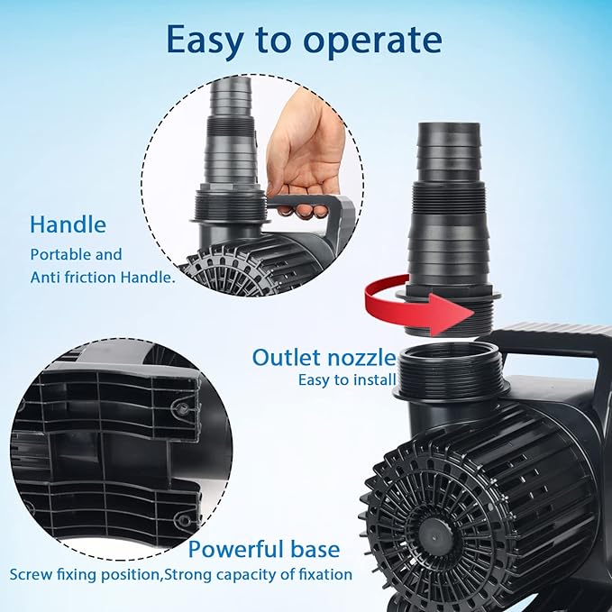 WaterRebirth (12000GPH, UL Listed) PS- High Flow Submersible Water Pond Pump - Water Fountain Aquarium UL listed (12000GPH-850W)