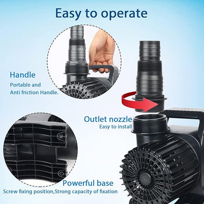 WaterRebirth (12000GPH, UL Listed) PS- High Flow Submersible Water Pond Pump - Water Fountain Aquarium UL listed (12000GPH-850W)