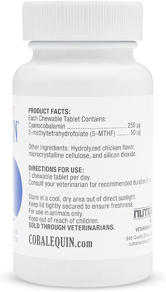 Nutramax Cobalequin B12 Supplement for Cats and Small Dogs, 45 Count (Pack of 1)