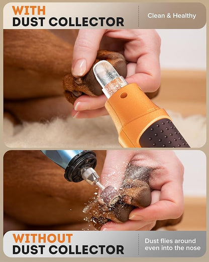 YABIFE 7-Speed Dog Nail Trimmers, Professional Dog Nail Grinder with Light - Heavy Duty Pet Nail Grinder for Dogs/Cats/Birds/Small Animals - Whisper Quiet, Single Hand Operation