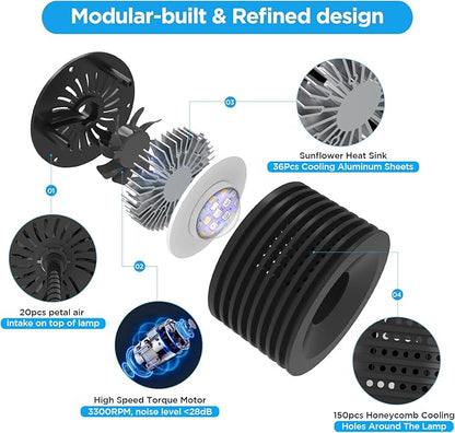 Lominie LED Aquarium Light, Nano Coral Reef Light Clip on Aquarium Light Full Spectrum Remote Control Fish Tank Lamp Dimmable for Saltwater Fish Tank (Saltwater)