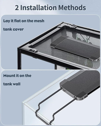 Pawfly 6 W Terrarium Light for 6" to 10" Terrariums Extendable Reptile Tank Light with Full Spectrum Brilliant White Blue Red Lights with Day & Night Modes and Adjustable Brightness