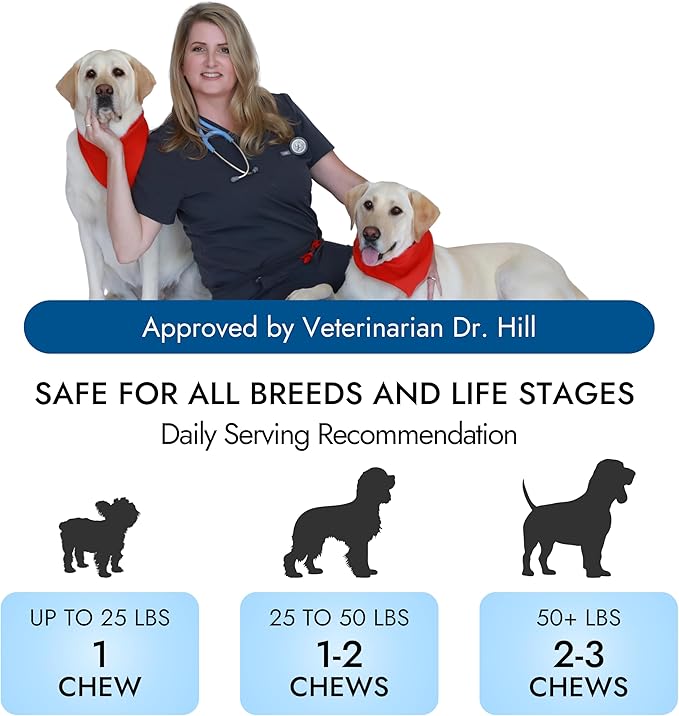 Pet Vet Calming Chews for Dogs – Dog Anxiety Relief (Beef Liver Flavor 60 Chews) – Stress Relief, Dog Supplements for Hyperactive & Anxious Dogs – Dog Anxiety Chews for Relaxation, Dog Care Products