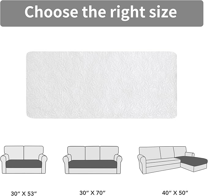 Easy-Going Waterproof Dog Bed Cover Reversible Leak Proof Pet Blanket Replacement Mat for Furniture Washable Couch Cover Sofa Cover for Dogs Cat(40x50 Inch, White/White)