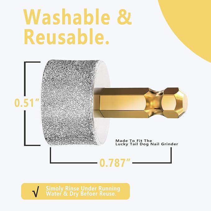 Dog Nail Grinder Replacement Head Drills Pet Nail Grinder Replacement Professional Spare Grinding Head for Dog Claw (2Pieces)