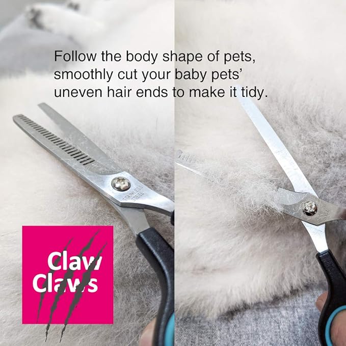 7 inch Thinning Scissors with 26-Teeth Stainless Steel Blades and Wave Style Handle for for Home Hair Cutting Shears