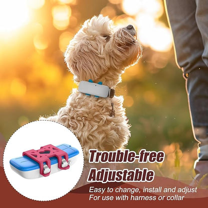 4pcs Attachment Clips, Dog GPS Silicone Clips for Cat Pet Location Activity Replacement Accessories Compatible with GPS (Rose Red)