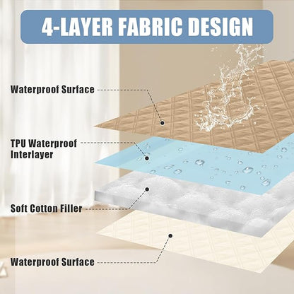 Smiry Waterproof Dog Blanket, Reversible Dog Bed Cover Pet Blanket, Soft Couch Cover for Dogs Washable, Bed Couch Sofa Furniture Protector for Puppy Cat Kids (30"x53", Camel/Beige)