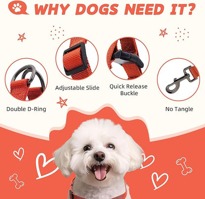 Dog Harness and Leash Set for Large Dogs Rayon Derived from Bamboo 90%, Polyester 10%, No Pull Dog Harness, Step-in Adjustable Dog Leash, Easy to Wear for Large Dogs-Orange