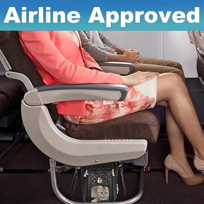 Dog Purse Carrier for Small Dogs, 2-Side Expandable Small Dog Carrier, Holds Up to 10lbs PU leather Pet Carrier, Cat Carrier, Airline Approved Puppy Purse Carrier for Travel (Black, Small Size)