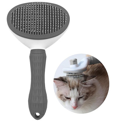Dog Cat Brush Self Cleaning Slicker with Massage Rounded Particles Removes Loose Hair Tangles,Skin Friendly Washable