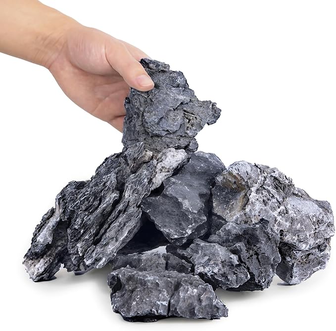 Seiryu Rock Stone for Aquascaping,4-6 inch Natural Aquarium Landscape Stones for Aquariums,Fish Tank Decor Rocks for Landscaping, Paludariums & Micro Landscapes (20 Pounds)