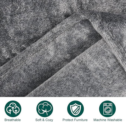 Onarway Dog Blanket Washable for Bed: Dog Blankets 78”x59” - Fluffy Soft Large Throw for Cat Puppy Kitten Dogs - Fleece Pet Blankets for Crate Couch Car and Indoor - Grey