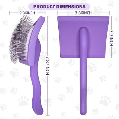 Dog Slicker Brush for Goldendoodles & Golden Doodle Brush for Grooming Kit - Dog Brush for Goldendoodle, Labradoodle, Poodles - Pet Hair Brush for Medium & Long Haired Dogs - Large (Purple)