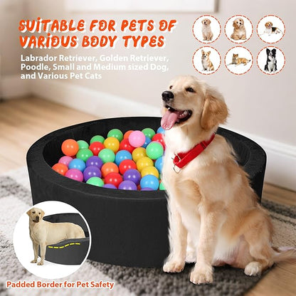 Pet Beds, 27.5 Inch Round Foam Sof Dog Bedsï¼_uitable for Small Dog & Cat Play in The Ball Pitï¼_lack - Ideal for Puppies and Kittensï¼_alls Not Includedï¼...