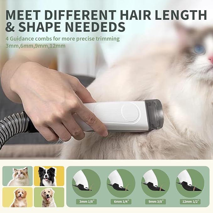 Dog Grooming Vacuum Kit Brush for Shedding, 13000Pa Vacuum Suction 99% Pet Hair, Large Capacity, 52 dB Low Noise Dog Vacuum for Shedding Grooming for Dogs Cats Pets