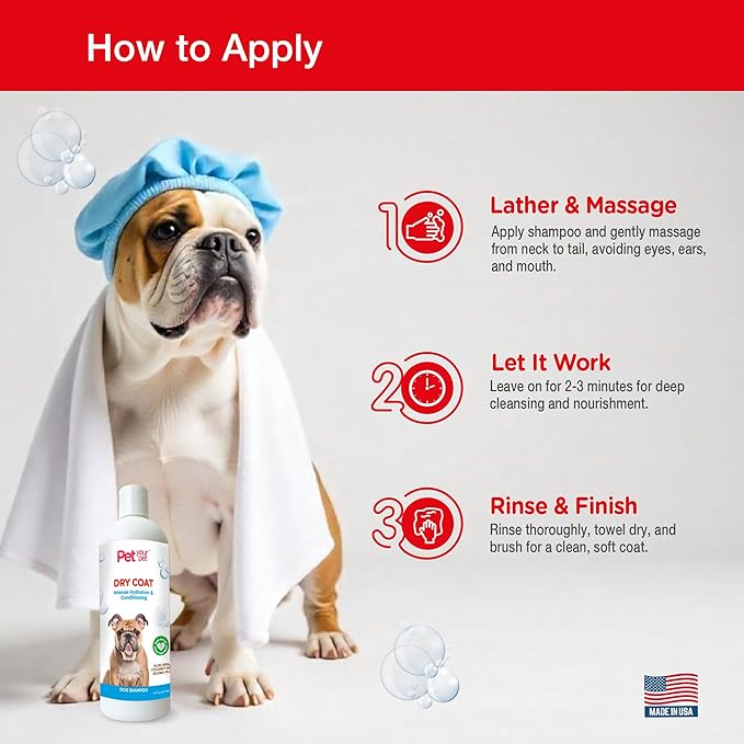 Natural Dog Shampoo for Dry Coats  Intense Hydration & Conditioning with Aloe, Coconut & Jojoba Oil  Moisturizing & Deodorizing Grooming Wash for Sensitive Skin- 16 oz