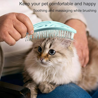 Eco-Friendly Detangling Pin Brush for Dogs and Cats | Ergonomic Handle Pet Brush for Wet or Dry Hair, Gentle Grooming Tool for Pets, Green