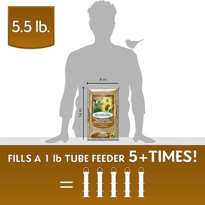 Morning Song Sunflower Hearts & Chips Wild Bird Food, No Mess Sunflower Seeds for Birds, 5.5-Pound Bag