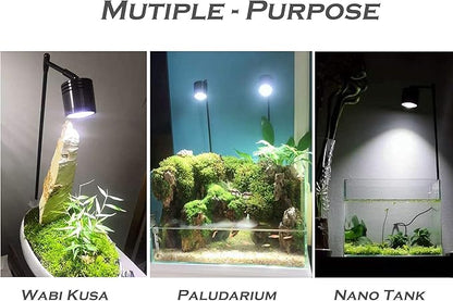 LED Aquarium Light, Full Spectrum COB LED Spotlight for Planted Aquariums, Small/Nano Tanks, Wabikusa, Terrarium, Paludarium