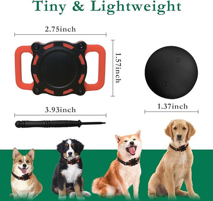 Dog Tracker, Pet Location Tracker with Collar Holder for Dogs, Waterproof Bluetooth Pet Collar Protector, Item Finder MFi Certified, No Subscription Fee, iOS Compatible (Black and Red)
