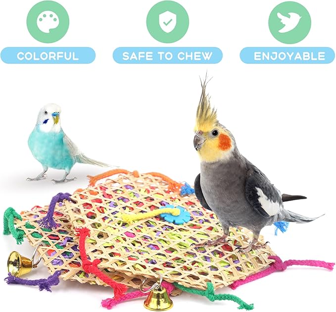 Bird Parrot Toys，2 Pack Bird Hanging Foraging Shredder Toys for Small Medium Small Bird Conure Cockatiel Parrotlet Lovebird Budgie