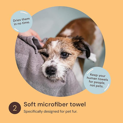 Sunny & Honey Bath Bundle - Dog Shampoo and Conditioner, Perfume, Brush for Shedding & Microfiber Towel - Moisturize & Detangle - Dog Wash & Cologne Spray (Coconut Shampoo 16oz & Breeze Perfume 8oz)