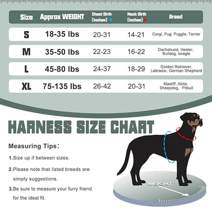 AUROTH Tactical Dog Harness for Large Dogs No Pull Adjustable Pet Harness Reflective K9 Working Training Easy Control Pet Vest Military Service Dog Harnesses Grey XL