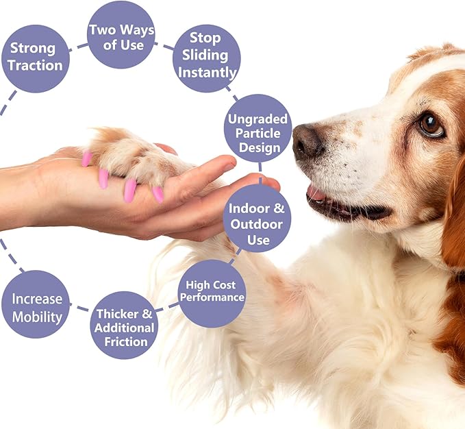 Nail Grippers for Dogs - Dog Anti Slip, Toe Grippers for Senior Dogs, Stop Sliding on Hardfloor, Two Ways of Use, Dog Paw Protector, Increase Traction, Reduce Pain & Struggle (45PCS/Pack)