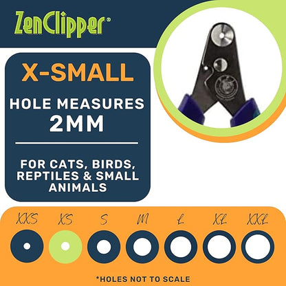 Zen Clipper Pet Nail Clipper for Cats  Cat Nail Trimmer for Safer Pet Grooming - Clean, Quiet, and Easy-to-Use Stainless Steel Claw Trimmer - (2mm Hole)