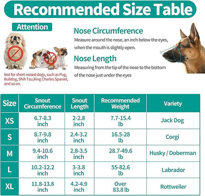 Dog Muzzle - Soft Mesh Muzzle for Small Medium Large Dogs Labrador German Shepherd - Adjustable Puppy Muzzles for Scavenging Biting Licking and Chewing - Allows Panting and Drinking (GreyM)