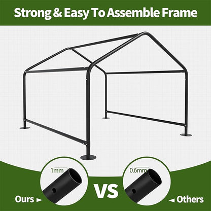 Dog Shade Shelter Outdoor Pet Tent for Dogs and Small Animals - Growfessor Waterproof, Sun Protection, with Ground Nails Pet Canopy with Upgraded Doors - 4'x4'x3' Dimensions