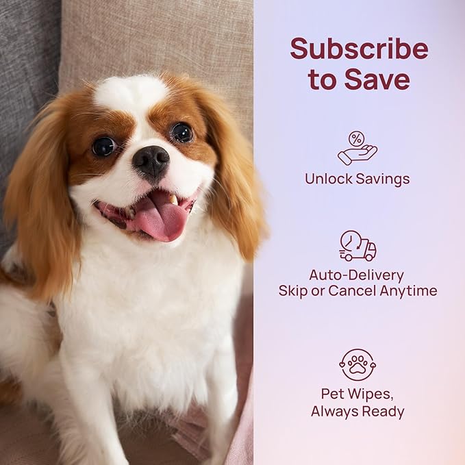 HICC PET Cleaning Deodorizing Wipes for Dogs & Cats, Vet Recommended Nourishes Smoothes Fur Pet Grooming Wipes with Fermented Coconut Oil, Hypoallergenic Dog Wipes for Paws and Butt, Face, Body