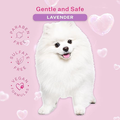 Paris Hilton Dog Shampoo - Gentle Calming Lavender Scent, Sulfate-Free Vegan & Hypoallergenic for All Dog Breeds, with Oatmeal & Aloe for Healthy Coats & Salon-Quality Grooming, 16oz (480ml)