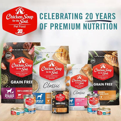 Chicken Soup for the Soul Pet Food - Crunchy Bites Dog Treats- Chicken, Peanut ButterSoy Free, Corn Free, Wheat Free | Dry Dog Food Made with Real Ingredients No Artificial Flavors or Preservatives