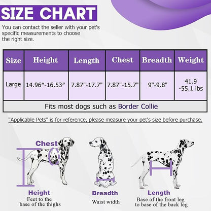 Dog Wheelchair for Back Legs Large Dog Carts with Wheels Adjustable Wheelchair for Dogs with Disabled Hind Legs Walking, with 4PCS Rear Leg Protection Pads (L)