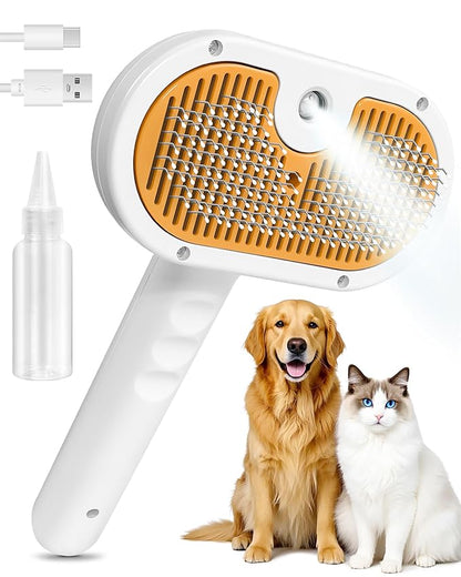 3 in 1 Steam Brush for Dogs and Cats,Pet Spray Hair Removal Comb for Shedding and Grooming Supplies,Spritz Defur Comb for Dogs and Cats,Water Brush for Indoor Cats and Dog.
