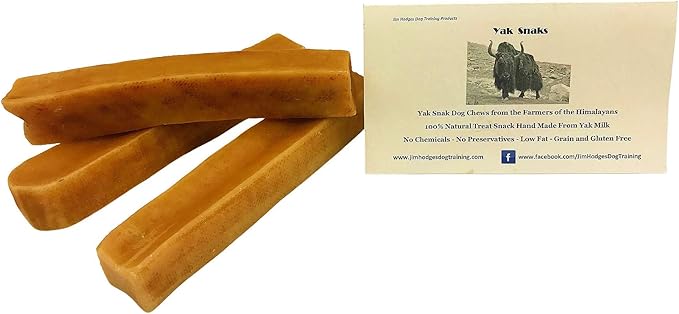 Yak Snak Dog Chews - All Natural Hard Cheese Himalayan Dog Treats - Long Lasting Dog Chews, Made from Yak Milk, Small, Medium. Large & Extra Large Sizes (Large 3-Pack)
