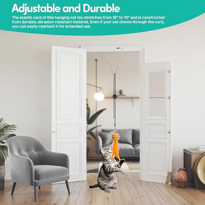 Interactive Cat Toys for Bored Indoor Adult Cats Suction Cup Cat Toy Bird Simulation Feather Toys