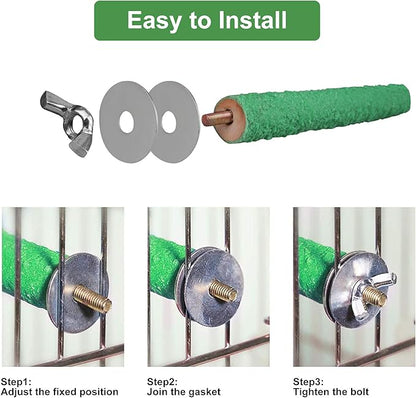 Bird Perches for Conure Stand Natural Wood Platform Bird Nail Trimming Perch Paw Grinding Stick for Parakeet Cockatiels Parrot Perch Bird Cage Accessories