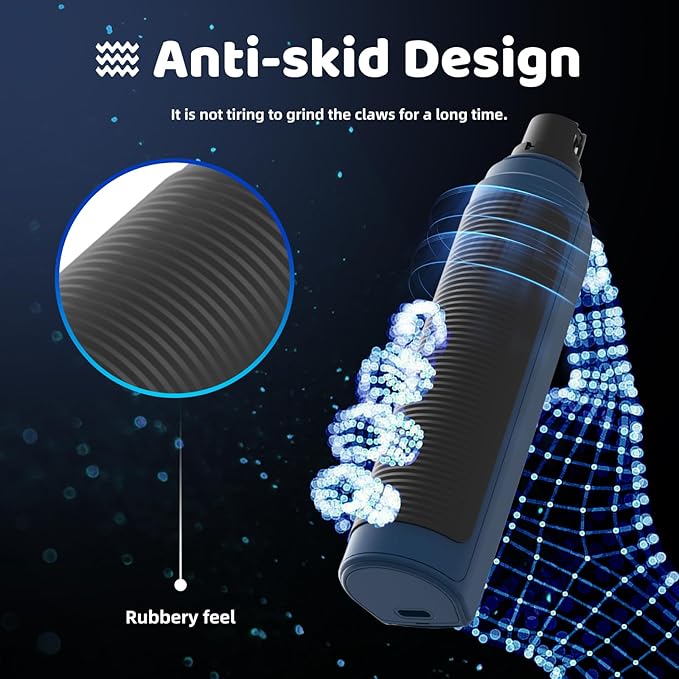 Dog Nail Grinder, 2-Speed & LED Light Rechargeable 2000mAh Powerful Super Quiet Dog Nail Trimmers Polisher Clippers Pet Paws Grooming & Smoothing for Small to Large Dogs