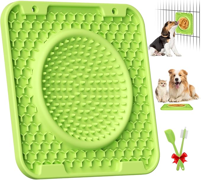 Licking Mat for Dogs Crate,Thicker Large 7.9" Pet Slow Feeder Mats for Relieve Boredom & Anxiety, Bowl Design,Soft & Safe Durable Dog Licking Pad for Training