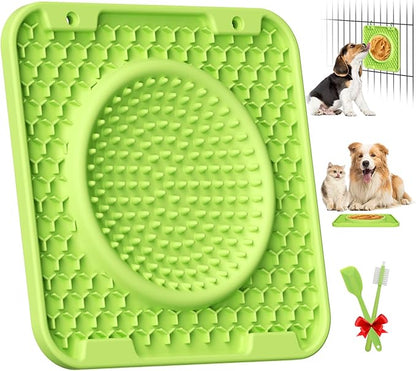 Licking Mat for Dogs Crate,Thicker Large 7.9" Pet Slow Feeder Mats for Relieve Boredom & Anxiety, Bowl Design,Soft & Safe Durable Dog Licking Pad for Training