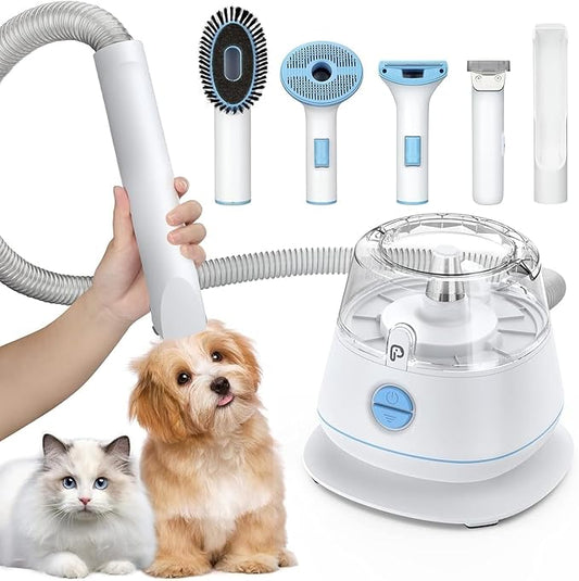 Dog Hair Vacuum & Grooming Kit, 12000Pa Strong Pet Grooming Vacuum, 2L Large Capacity for Shedding Grooming Hair, Quiet, 5 Pet Grooming Tools